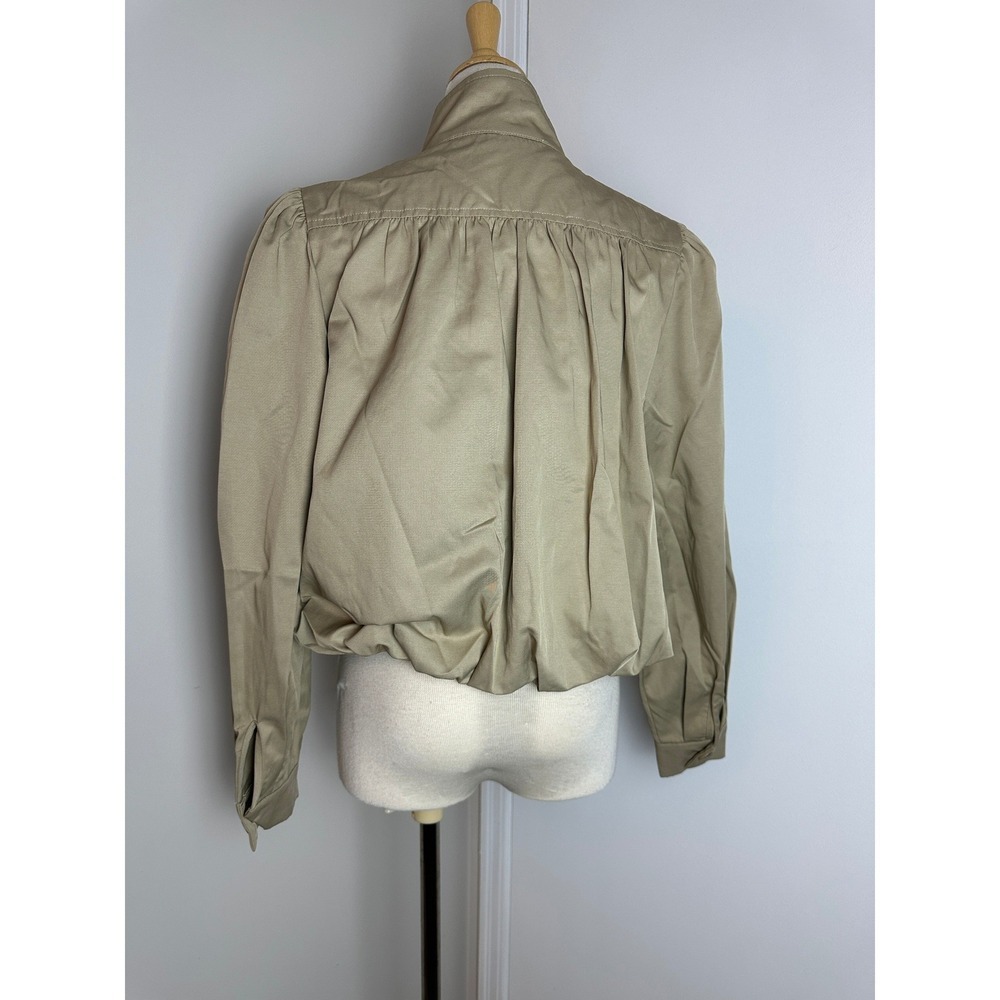 ASTR Estero Gathered Sleeve Bomber Jacket Women Small Beige NWOT - Picture 9 of 11